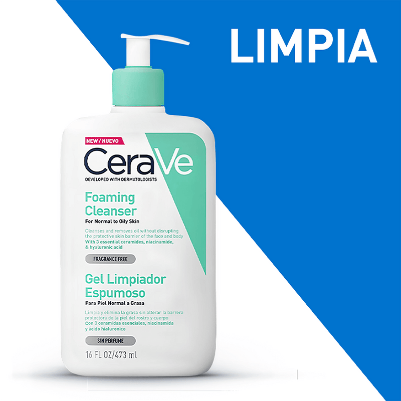 CERAVE GEL LIMPIADOR ESPUMOSO 473ML