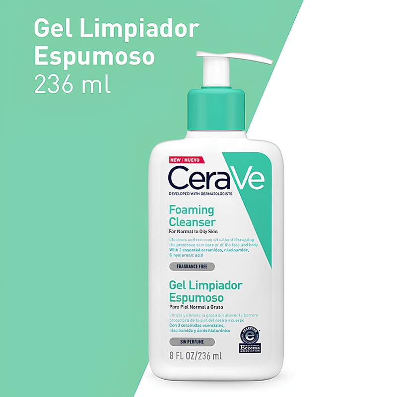 CERAVE GEL LIMPIADOR ESPUMOSO 236ML
