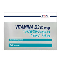 VITAMINA D3 FOSFORO Y ZINC 60 CAP